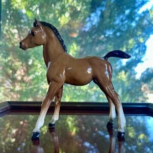 Vintage Breyer Arabian Glossy Toy Colt Horse Brown 6.5" - Traditional Foal